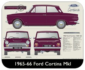 Ford Cortina MkI 2Dr 1965-66 Place Mat, Small